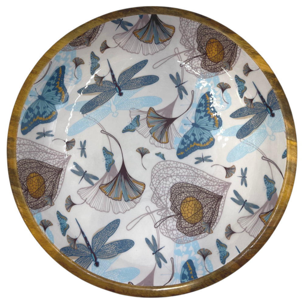 Large Blue Butterfly Bowl