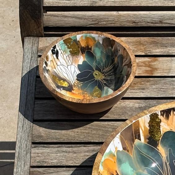 Small 'Shimmering White Lotus' Bowl