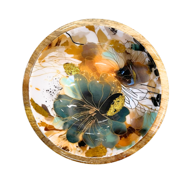 Small 'Shimmering White Lotus' Bowl