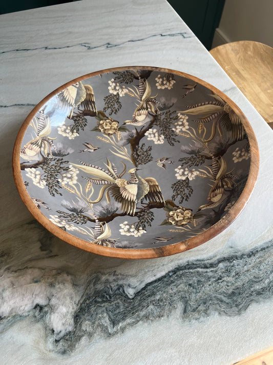 SALE Large Peacock Grey Bowl (B GRADE) 50# discount
