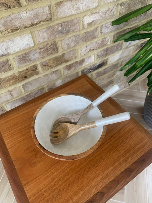 Medium Salad Bowl Set in White