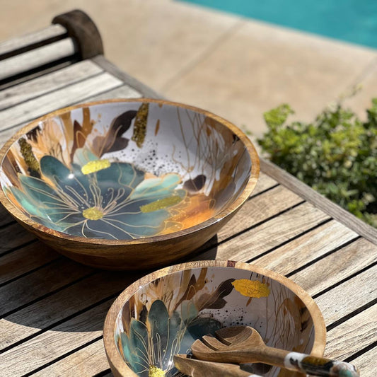 Medium 'Shimmering White Lotus' Bowl