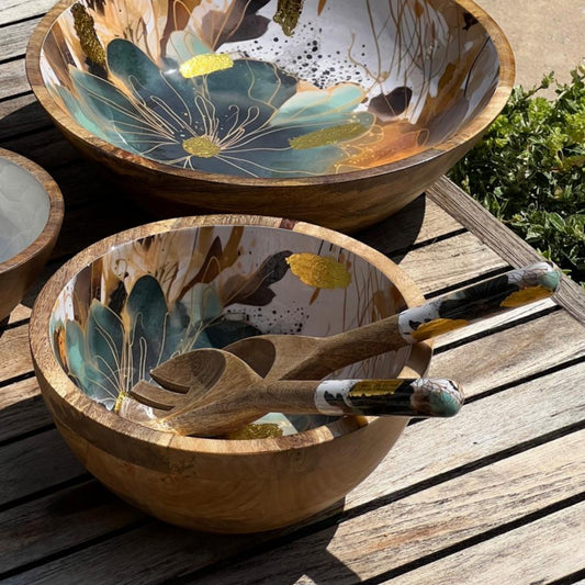 'Shimmering White Lotus' Salad Servers