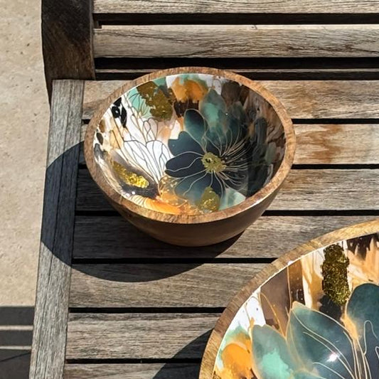 Small 'Shimmering White Lotus' Bowl
