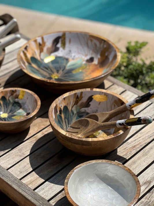 Small 'Shimmering White Lotus' Bowl