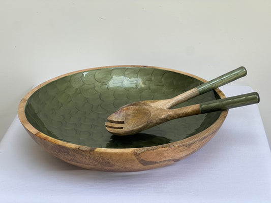 Large Bowl in Olive Green (38cm)