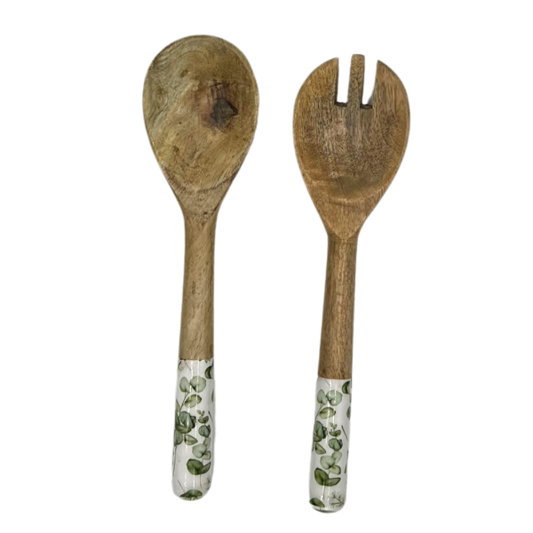 Green Leaves Salad Servers