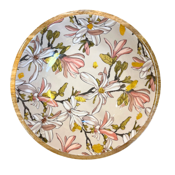 Overhead view of magnolia design - large bowl