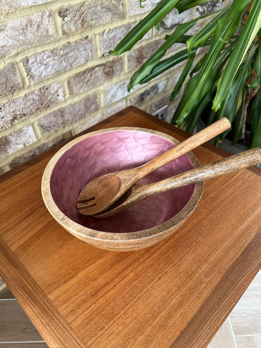 Medium Salad Bowl Set in Pink