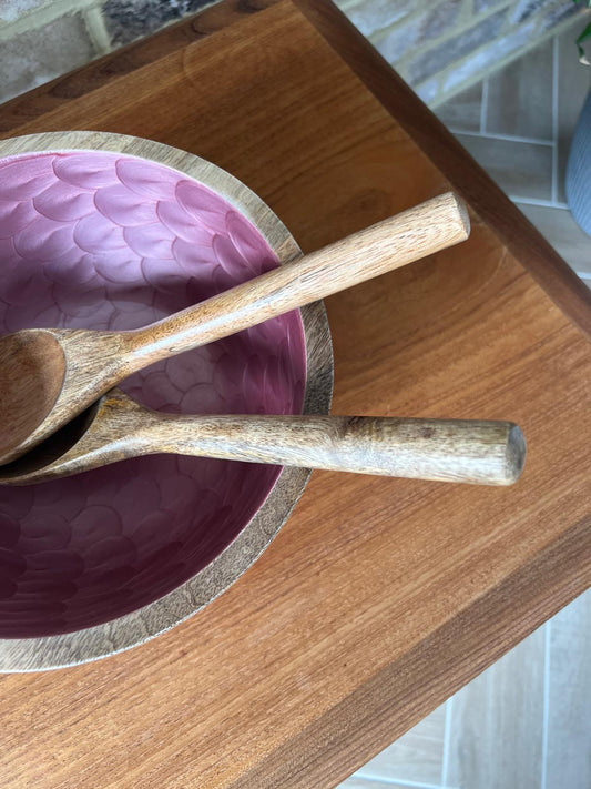 Medium Salad Bowl Set in Pink
